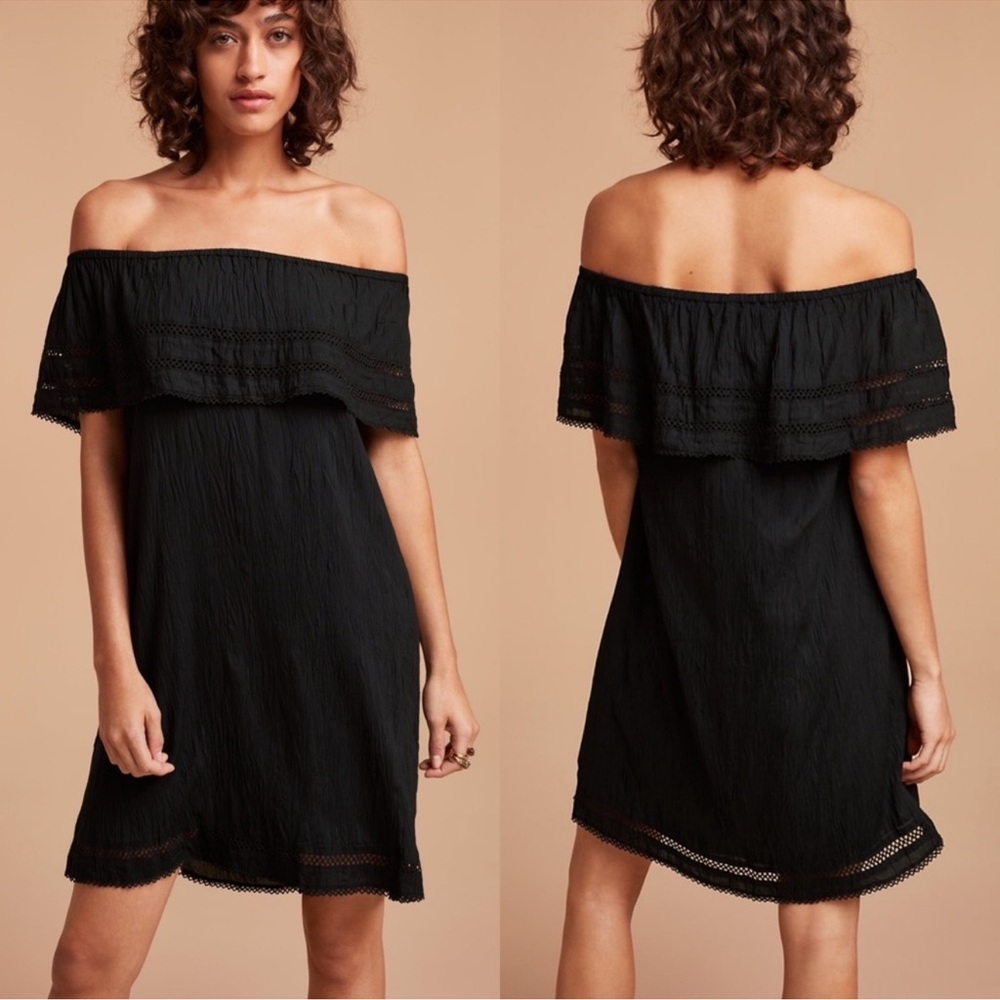 Aritzia Wilfred Elegant dark grey Off-Shoulder Dress